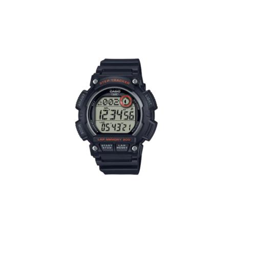 Casio WS-2100H-1AVCF Men`s Step Tracker Digital Watch Black Resin Round Watch