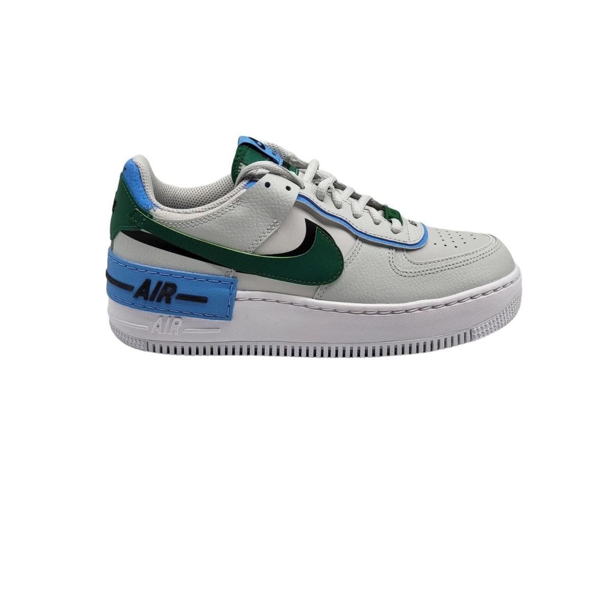 Nike AF1 Shadow Grey Green Blue Women Size 7 Shoes CI0919-004