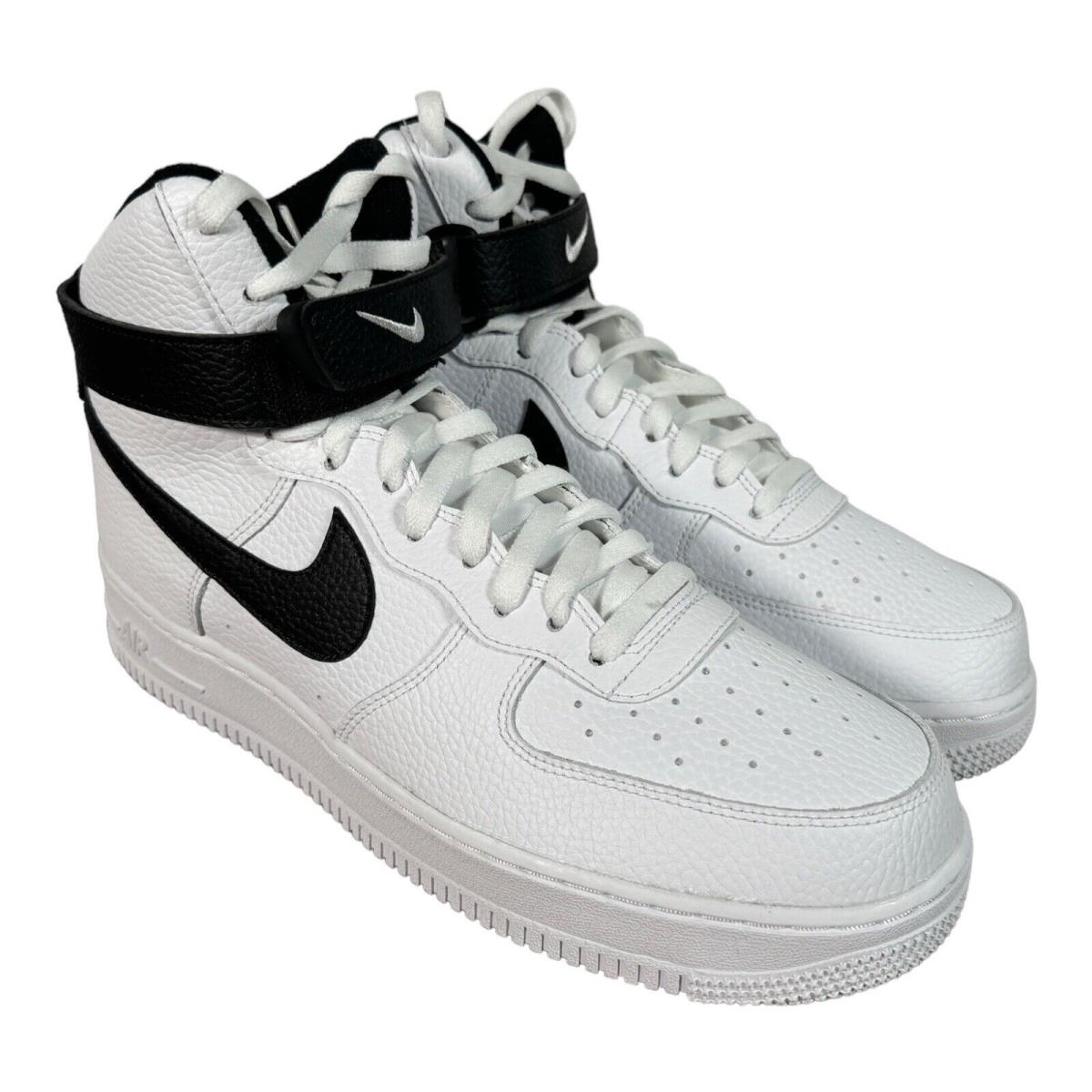 Nike Air Force 1 One High `07 White Black Pebbled Leather CT2303-100 Men`s Sz 11 - White