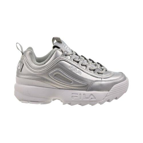 Fila Disruptor II Premium Women`s Shoes Metallic Silver 5FM00040-662 - Metallic Silver-White