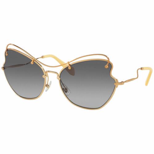 Miu Miu Women`s Sunglasses Antique Gold Metal Frame Grey Lenses 56RS-7OE3E265