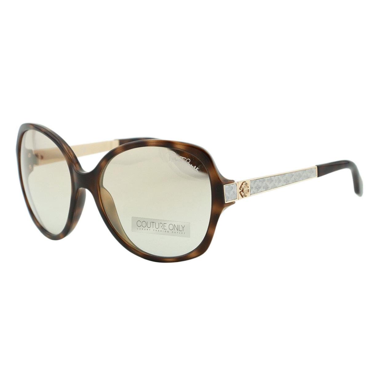 Roberto Cavalli Women Oval Sunglasses RC649S Havana Brown Frame Snake Print