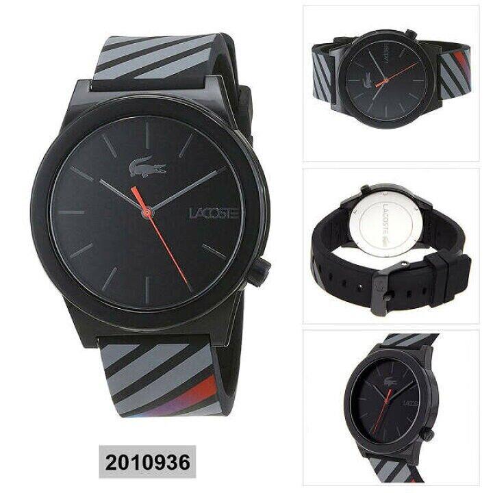 Lacoste Men`s 2010936 Motion Analog Display Quartz Black Multi Striped Men Watch