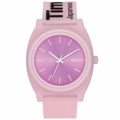 Nixon Unisex Watch Time Teller P Japanese Quartz Pink Rubber Strap A1193170 - Dial: Pink, Band: Pink