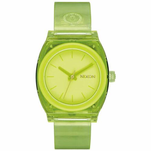 Nixon Women`s Watch Medium Time Teller Quartz Transparent Green Strap A1215536 - Green Dial, Transparent Green Band