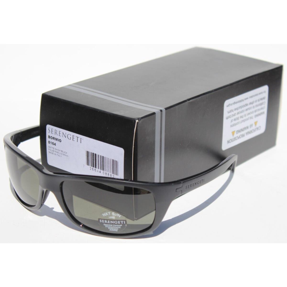 Serengeti Bormio Polarized Sunglasses Matte Shiny Black/phd 2.0 555nm 8164 Italy