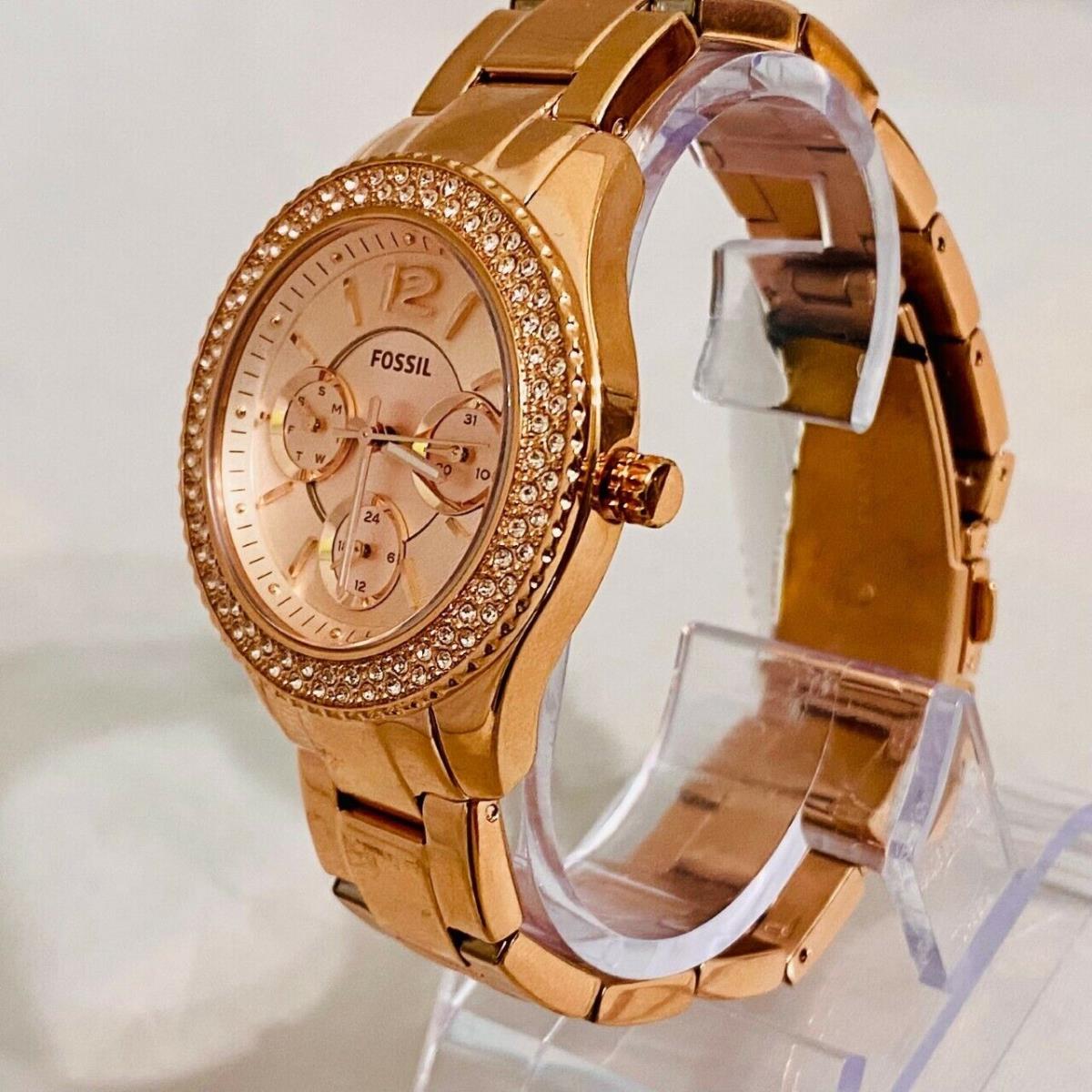 Fossil ES3590 Stella Rose Gold Chronograph Stainless Steel Women Watch