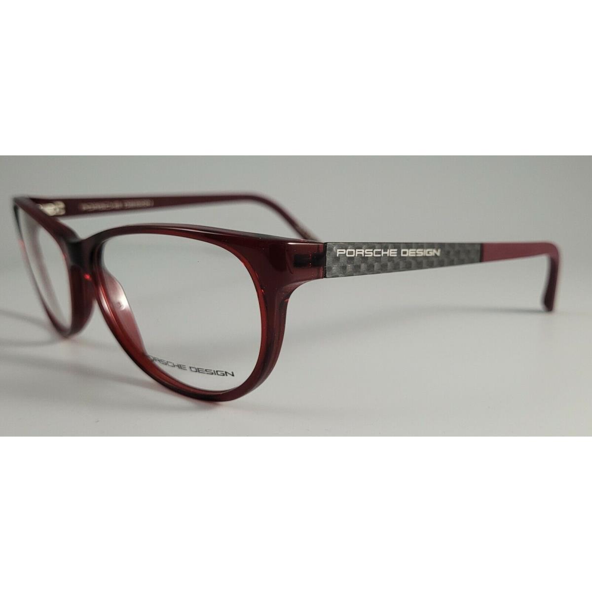 Porsche Eyeglasses P 8246 Color C Shiny Burgundy Red Carbon Fiber Size 56