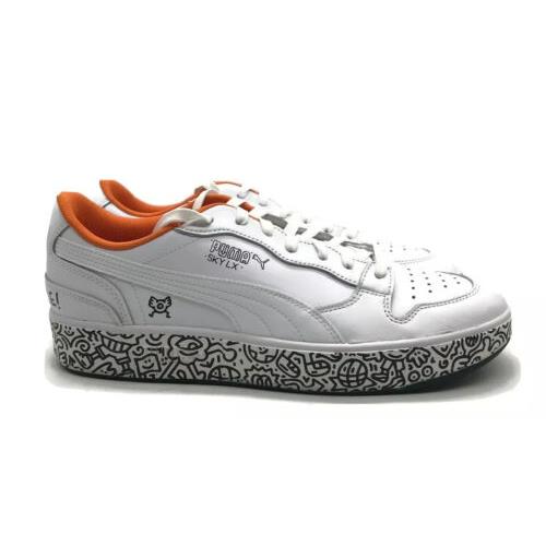 Puma Sky LX Low Mr. Doodle Mens Casual Retro Shoe White Black Trainer Sneaker - Black White Orange