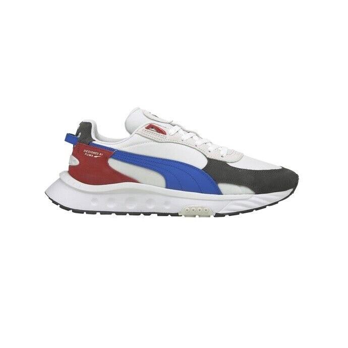 Puma Wild Rider Casual Men`s Shoe White -blue - Red US Size