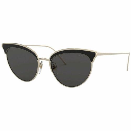 Prada Women`s Sunglasses Conceptual Pale Gold and Black Frame 60VS-AAV5S054 - Pale Gold/Black Frame, Grey Lens