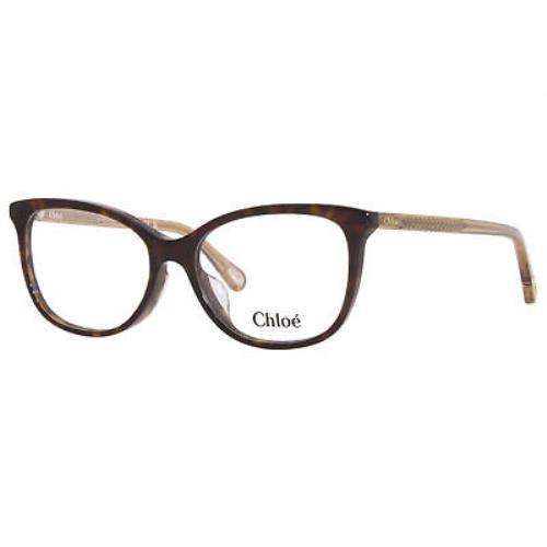 Chloe CH0013OA 001 Eyeglasses Women`s Havana/brown Full Rim Rectangle Shape 54mm - Frame: Havana