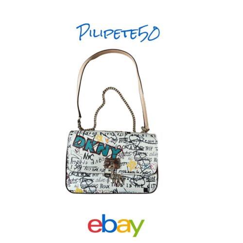 Dkny Women s Cleo Flap Bag Xbody Purse Multicolor Graffiti Design Unique