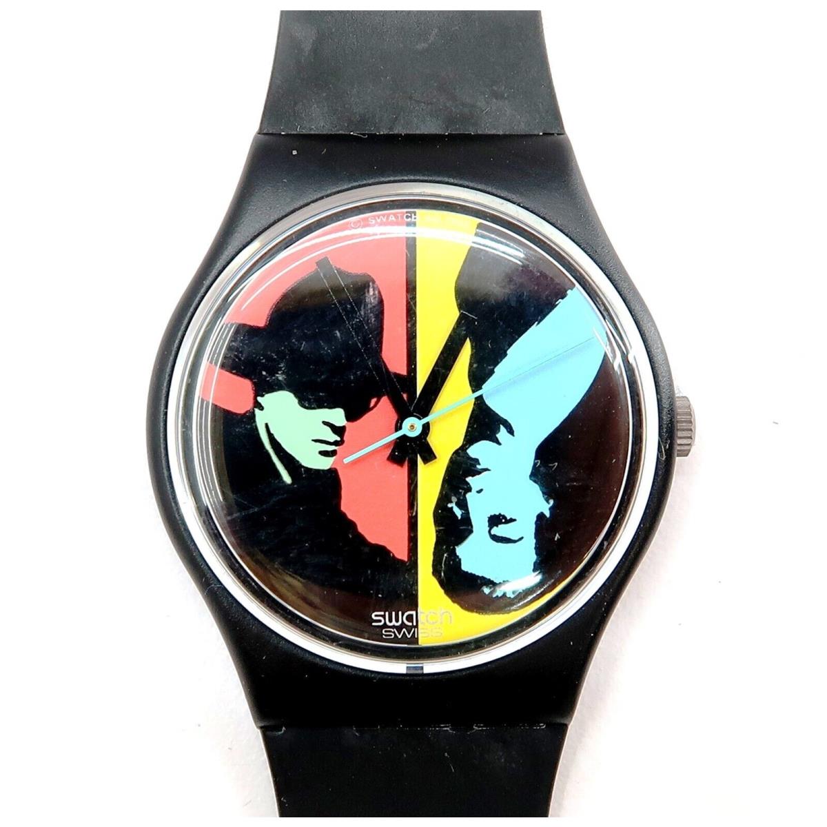 Swatch Watch Coloured Love GB122 with Case Papers 1988 Nos Gents Vintage