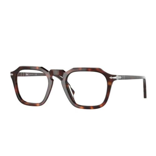 Persol 0PO3292V 24 Havana/ Silver Square Unisex Eyeglasses - Frame: Havana/ Silver, Lens: