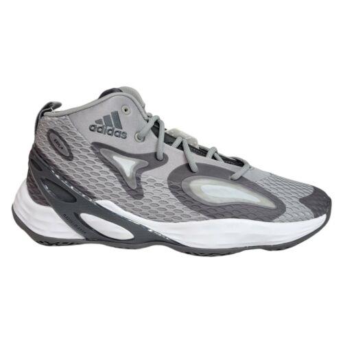Adidas Mens 11.5 Exhibit A Mid Basketball Shoes Sneakers Gray H68703