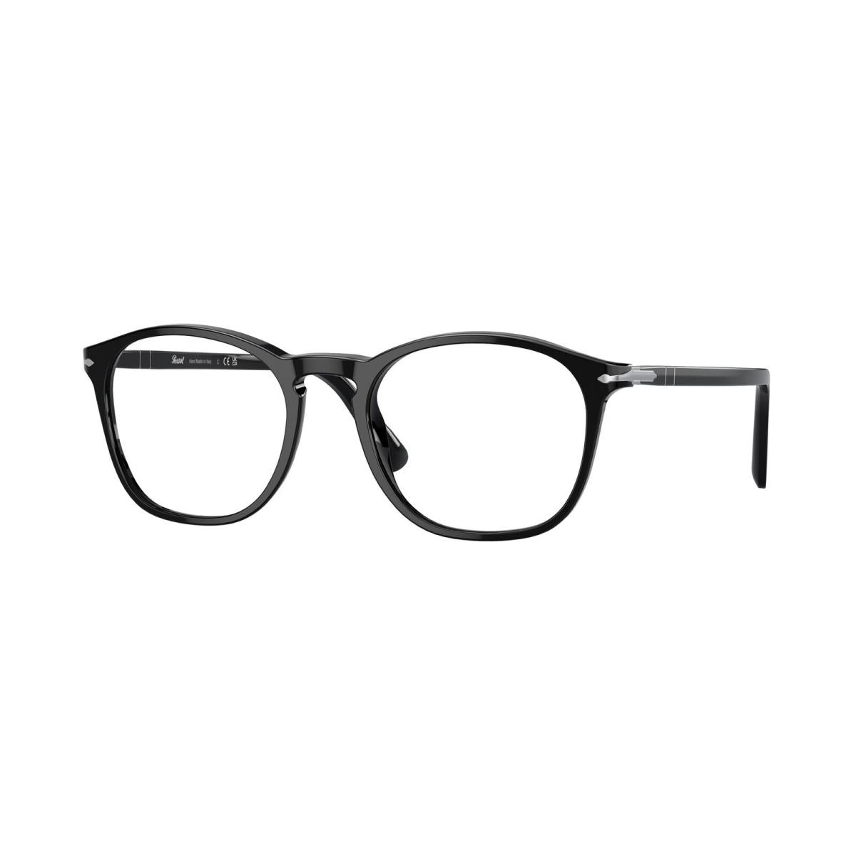Persol PO3007VM 95 Black Transparent 52 mm Men`s Eyeglasses