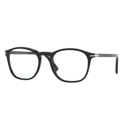 Persol 0PO3007VM 95 Black/ Silver Square Men`s Eyeglasses