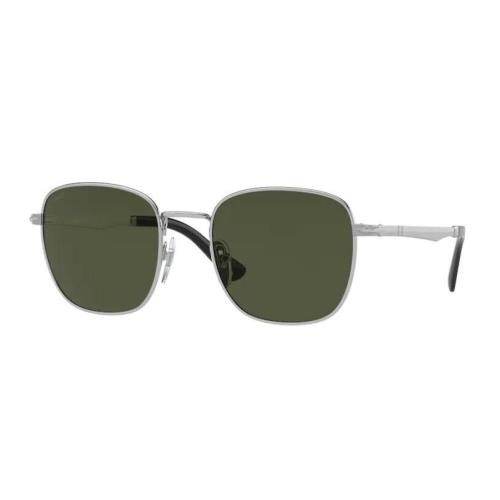Persol 0PO2497S 518/31 Silver/ Green Square Unisex Sunglasses
