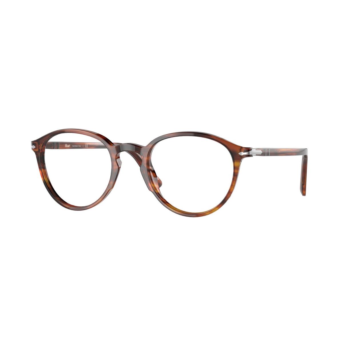 Persol PO3218V 1157 Striped Brown Demo Lens 49 mm Unisex Eyeglasses