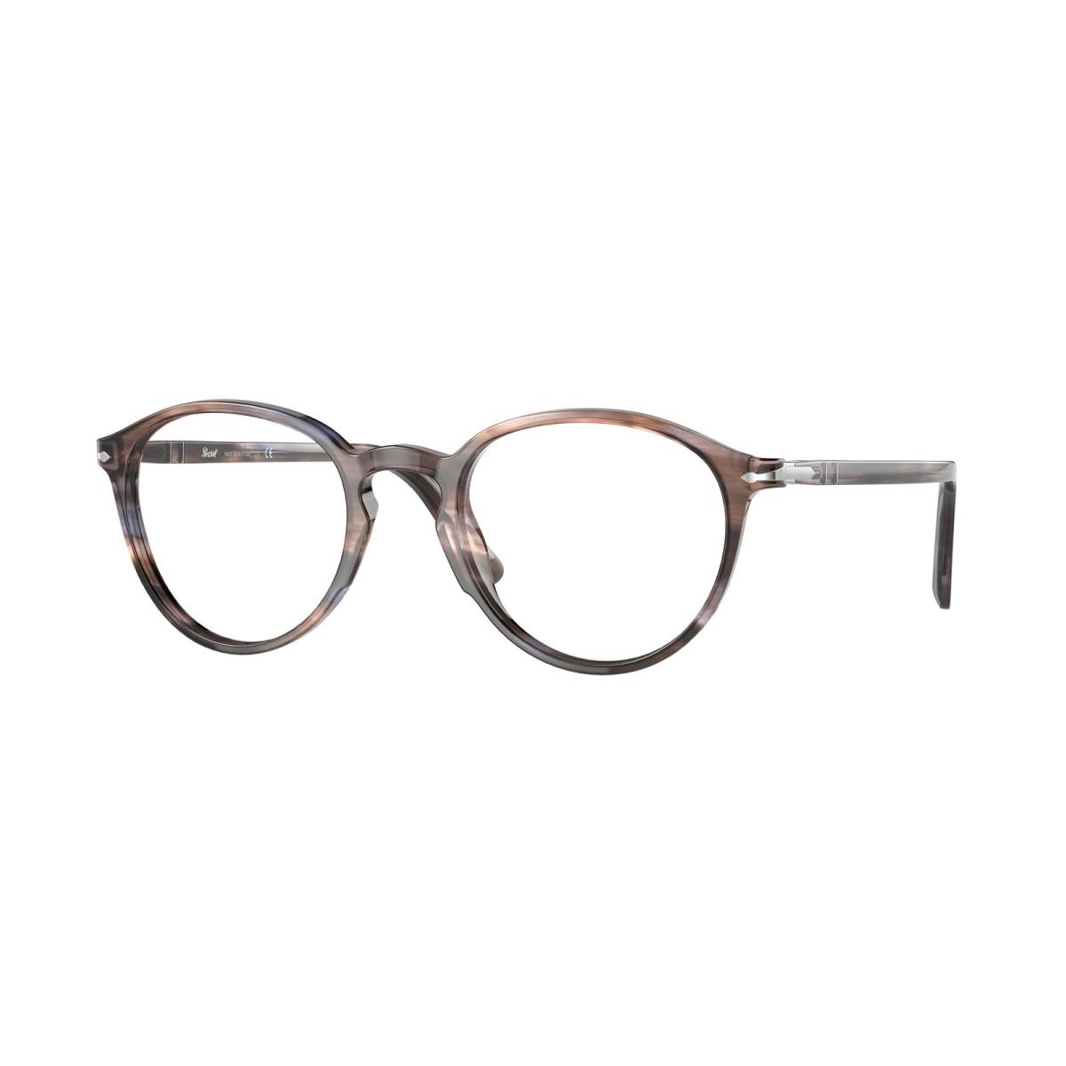 Persol PO3218V 1155 Striped Blue Demo Lens 49 mm Unisex Eyeglasses