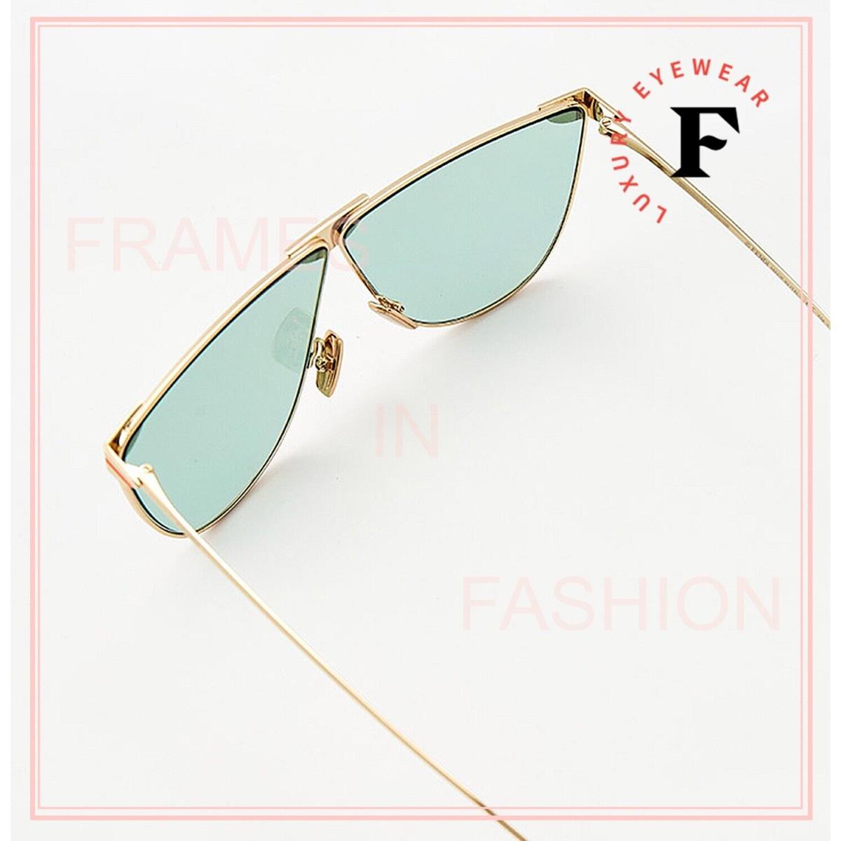 Fendi Shades 0467 Gold Green Orange Line Oversized Metal Sunglasses FF0467S