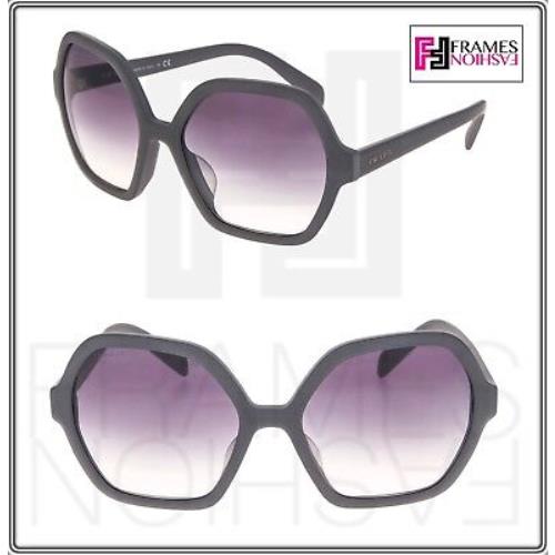 Prada 06S Soft Pop Sunglasses Matte Aluminum Grey Violet Gradient PR06SF Runway