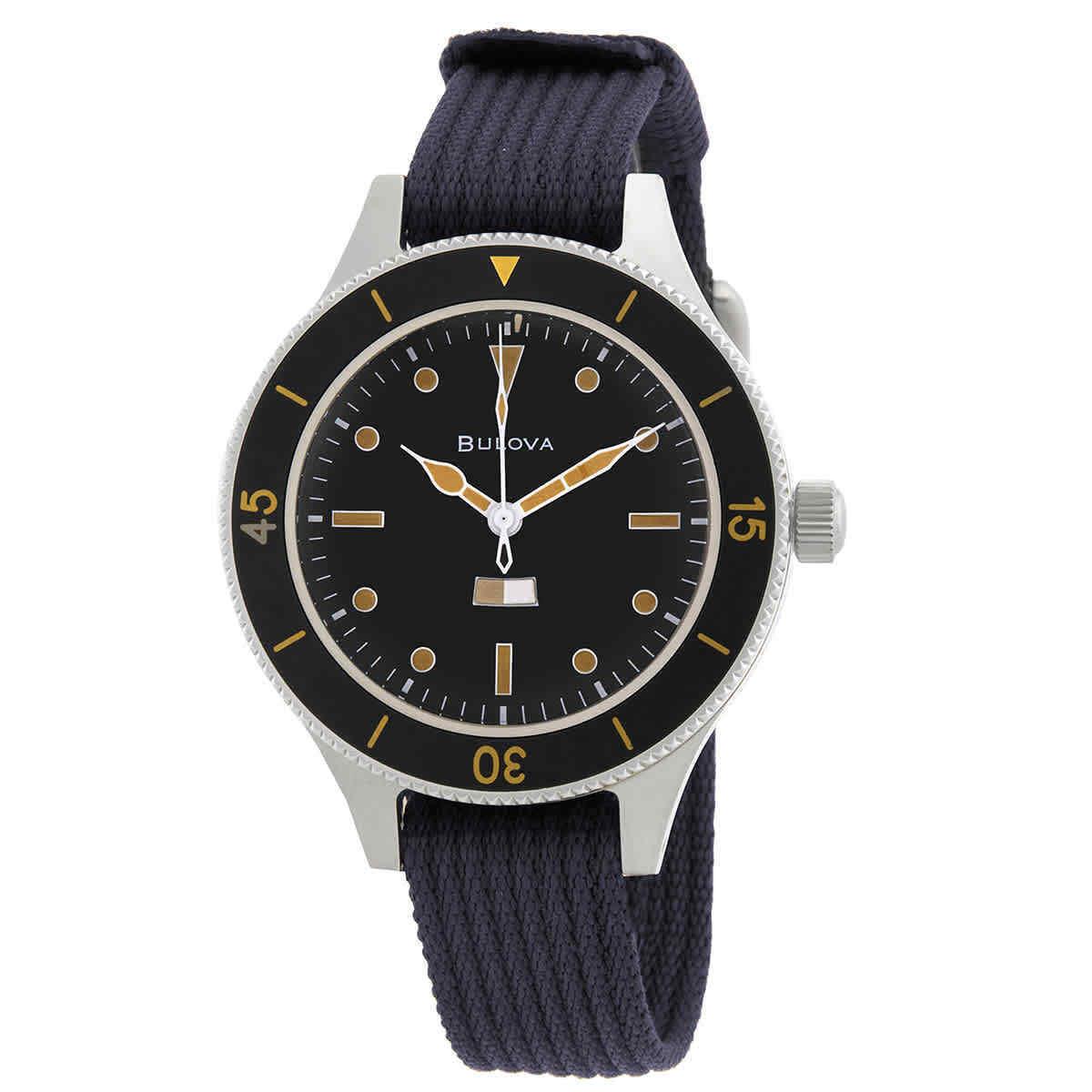 Bulova Archive Mil-Ships-W-2181 Automatic Black Dial Men`s Watch 98A266