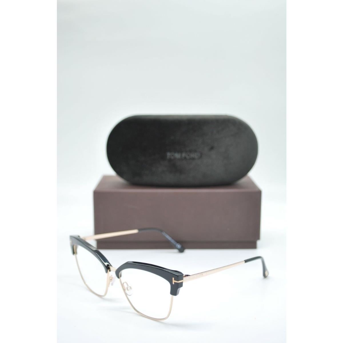 Tom Ford TF 5547-B 001 Black Gold Eyeglasses Frames 54-15