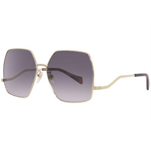 Gucci GG1005S 002 Sunglasses Women`s Gold/grey Gradient Lenses Square 61mm