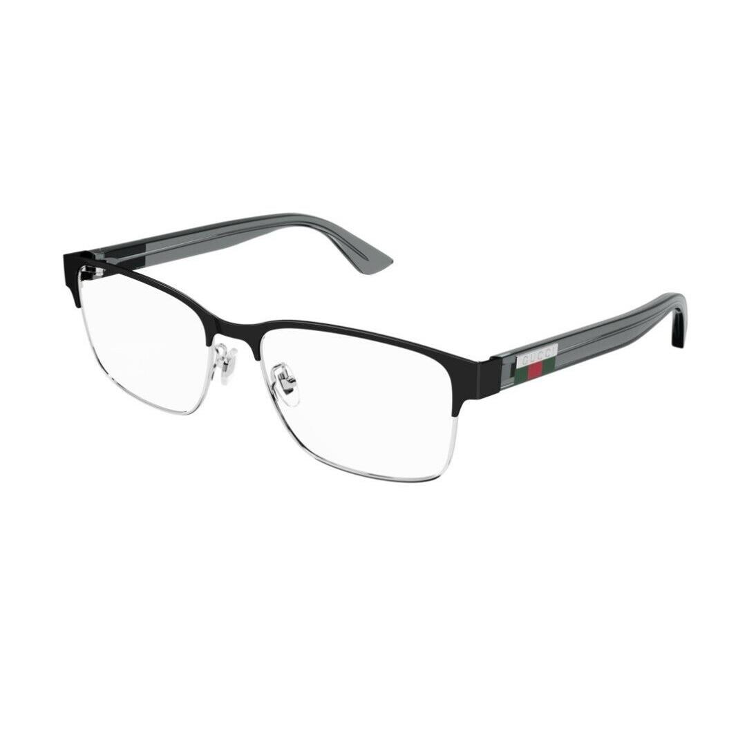 Gucci GG0750O 004 Grey Rectangle Men`s Eyeglasses - Frame: Grey, Lens:
