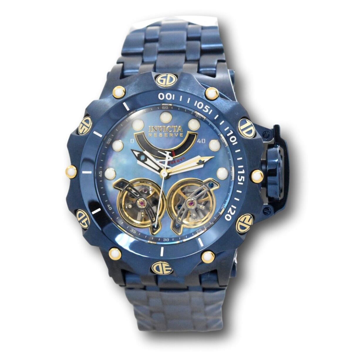 Invicta Reserve Venom Mens 51mm Double Wheel Automatic Blue Label Watch 36018