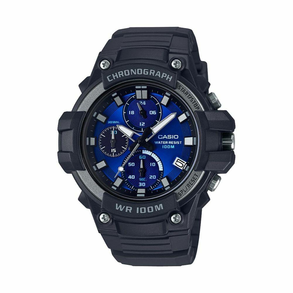 Casio Men`s Quartz Chronograph Black Resin Band 51mm Watch MCW110H-2A2V