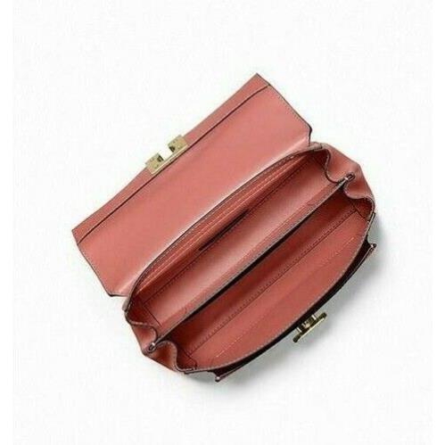 Michael Kors Lita Medium Sunset Rose Leather Chain Crossbody Shoulder Bag