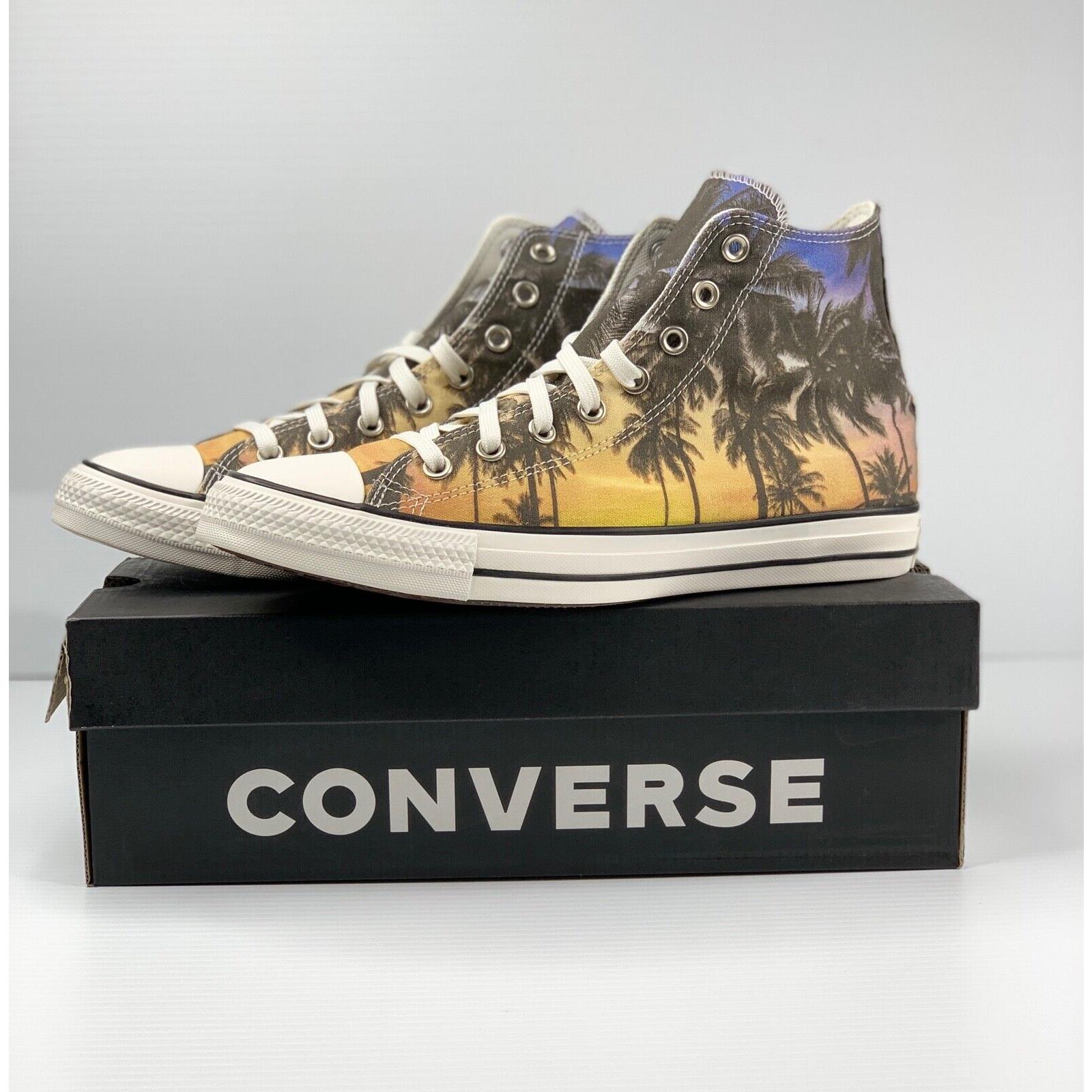 Mens Size 9 Converse Shoes High Womens 11 Casual Sunset Palm Trees Ctas