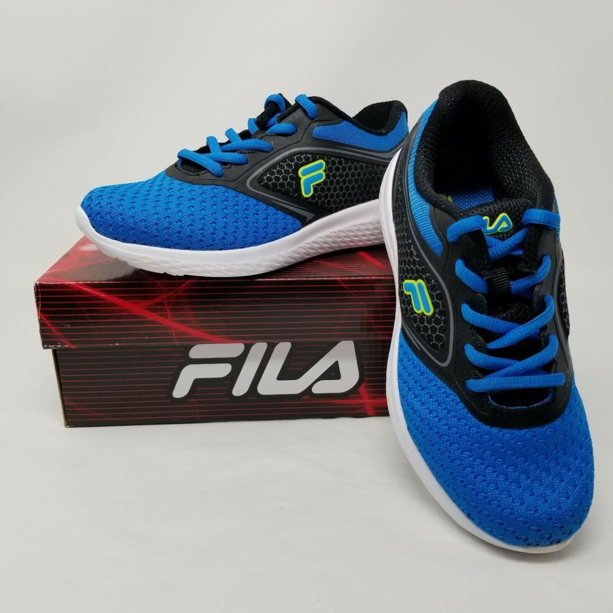 Fila Unisex Kids Blue Black Sendoff 6 Low Top Lace Up Athletic Running Shoes 3