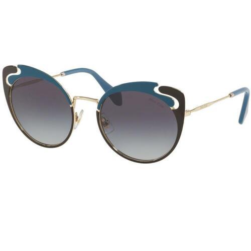 Miu Miu Pale Gold Blue Brown W/grey Gradient Lens Women Sunglasses MU57TS C055D1