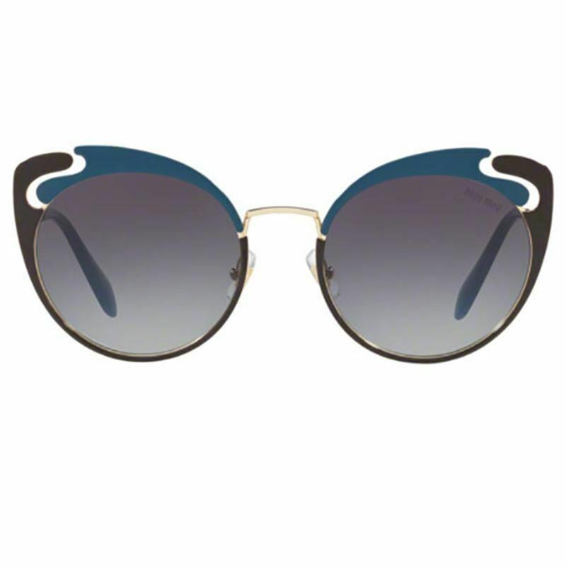 Miu Miu Pale Gold Blue Brown W/grey Gradient Lens Women Sunglasses MU57TS C055D1