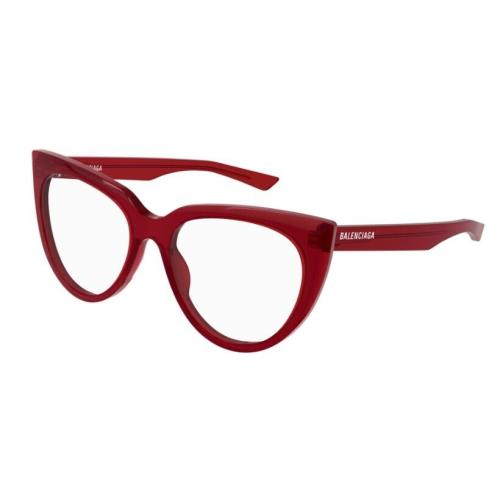 Balenciaga BB0218O 004 Red Full-rim Cat-eye Women`s Eyeglasses