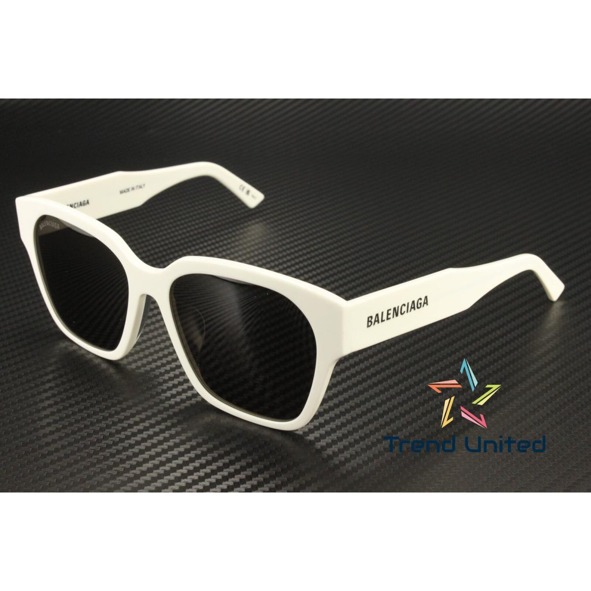 Balenciaga BB0215SA 003 Rectangular Squared Ivory Grey 56 mm Unisex Sunglasses