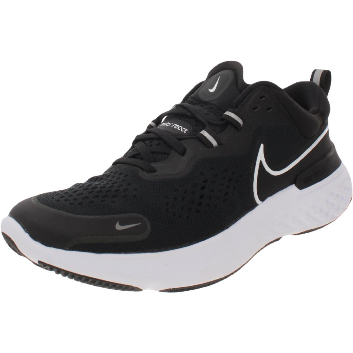 Nike Mens React Miler 2 Fitness Workout Running Shoes Sneakers Bhfo 5098 Black/White/Smoke Grey