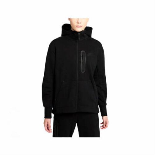 Nike Women`s Sportswear Tech Fleece Full-zip Hoodie Black DD5624-010 - Black