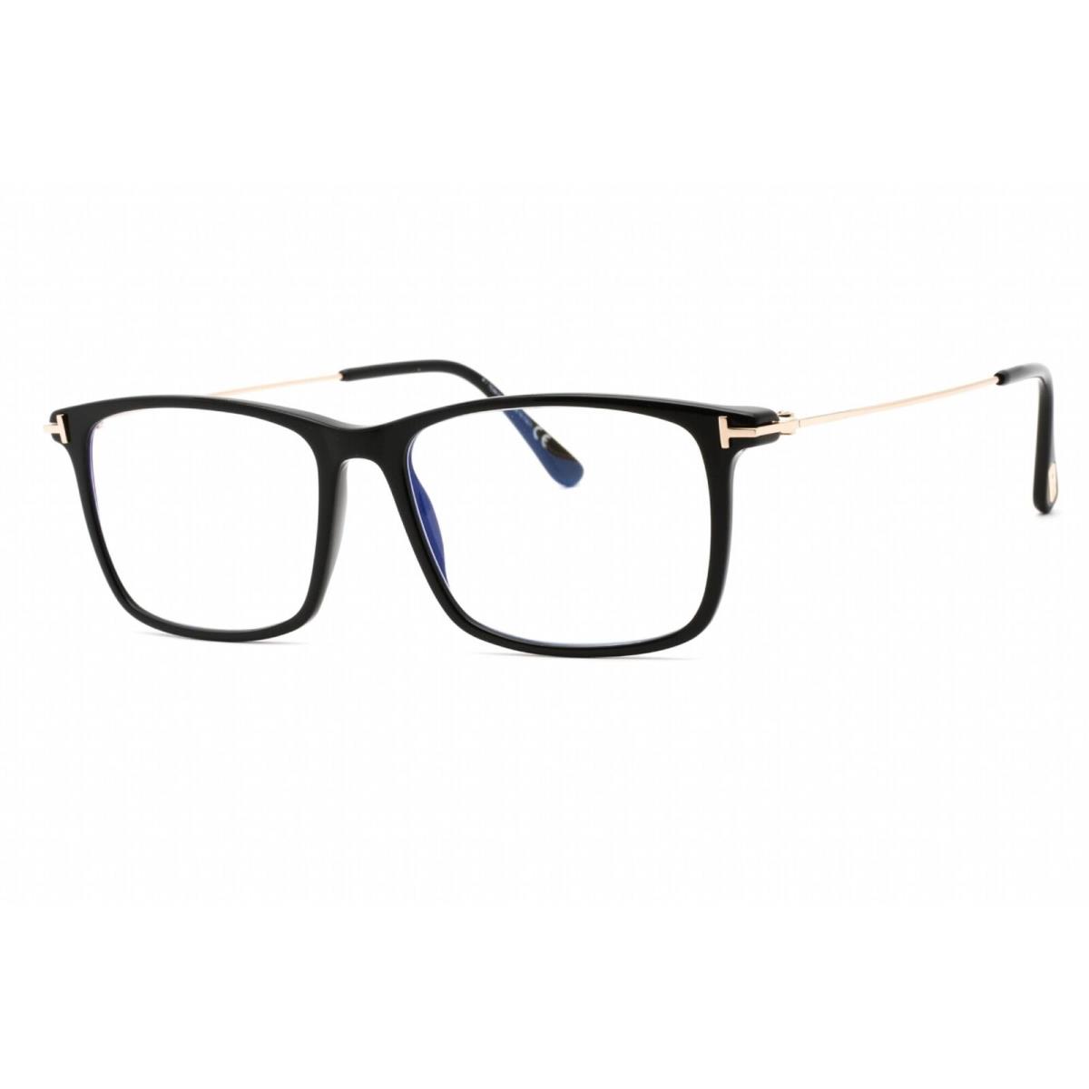 Tom Ford Unisex Eyeglasses Full Rim Shiny Black Acetate Rectangular FT5758-B 001