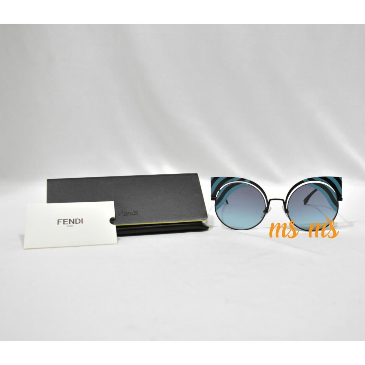 Fendi Blue Black Gradient 53mm Cat Eye Winged Sunglasses