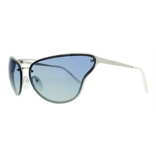 Prada 0PR 74VS 1BC714 Catwalk Silver Butterfly Sunglasses - Silver , Silver Frame, Blue Lens