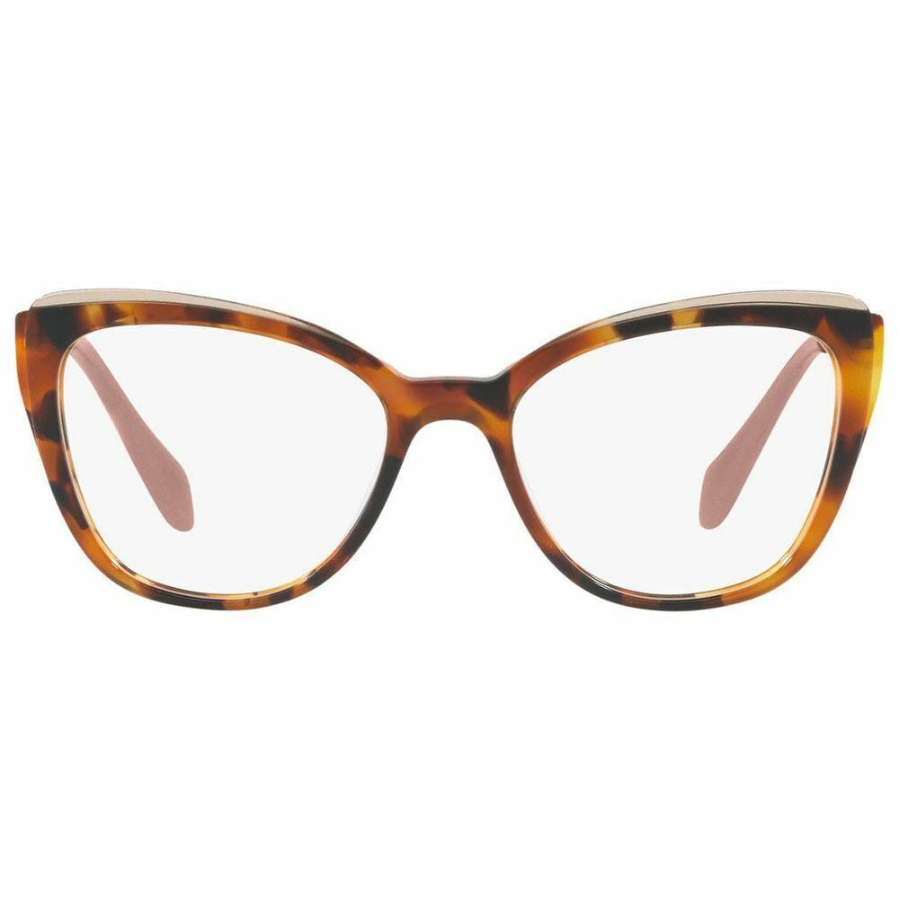 Miu Miu Cat Eye Women`s Eyeglasses Havana W/demo Lens MU02QV VX81O1