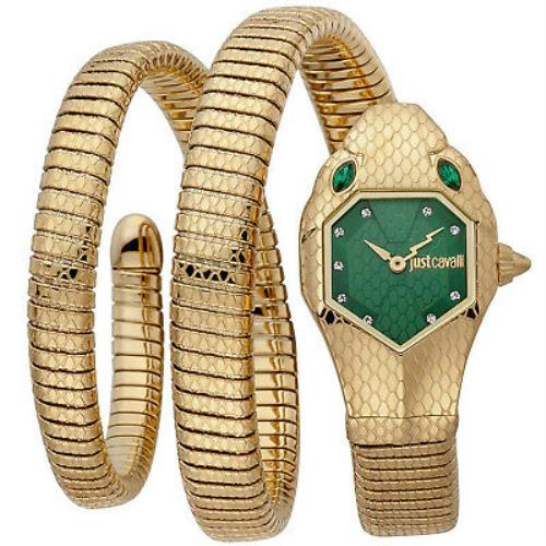 Just Cavalli Women`s Glam Chic Snake Green Dial Watch - JC1L168M0045 ...