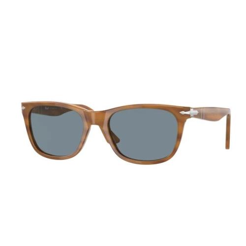 Persol 0PO3291S 960/56 Striped Brown/ Light Blue Rectangle Men`s Sunglasses