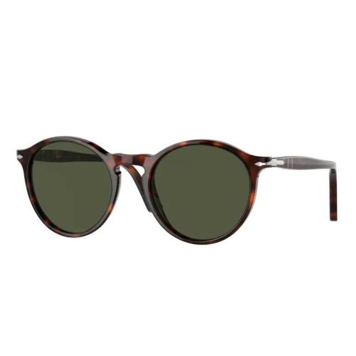 Persol 0PO3285S 24/31 Havana/ Green Round Unisex Sunglasses