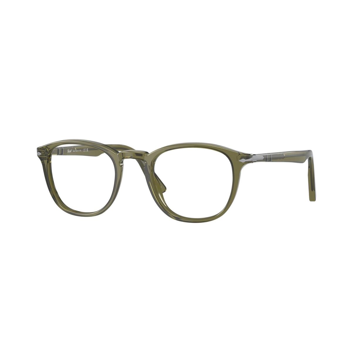 Persol PO3143V 1142 Olive Green Transparent Transparent 49 mm Men`s Eyeglasses